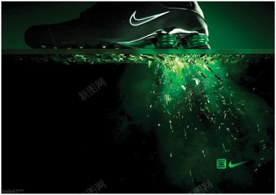 绿色耐克运动鞋海报背景背景