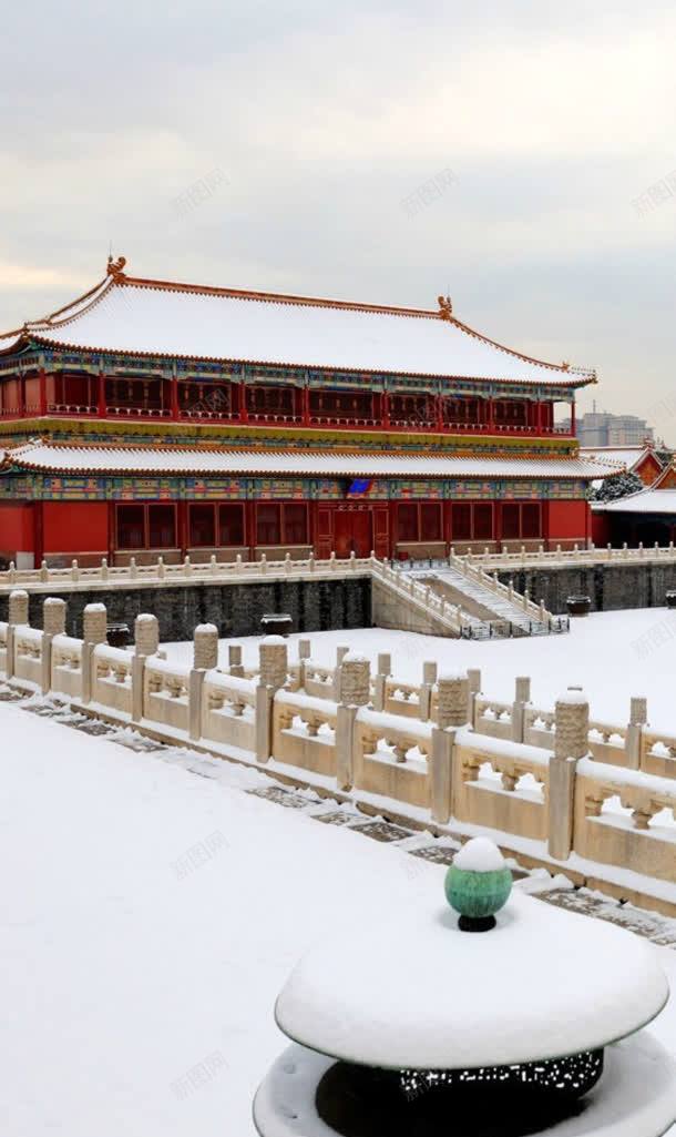 中国风故宫雪景建筑jpg设计背景_88icon https://88icon.com 国风 建筑 故宫 雪景