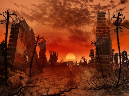 世界末日的城市背景