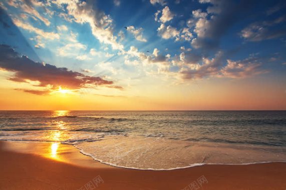 黄昏海滩风景格式背景