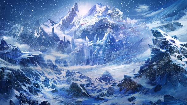 神秘游戏雪山场景背景