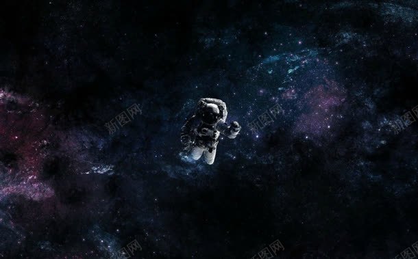 宇宙中的宇航员海报背景背景
