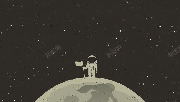 卡通宇航员太空背景
