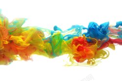 彩色灵动墨汁背景图片喷在水里的动感彩色颜料高清图片