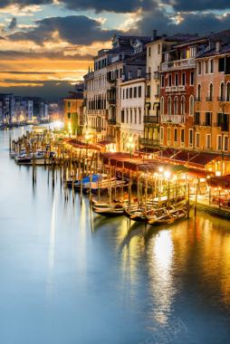 威尼斯夜景傍晚时光背景