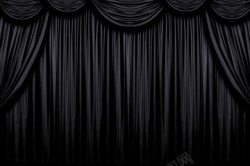 舞台窗帘黑绸幕布高清图片