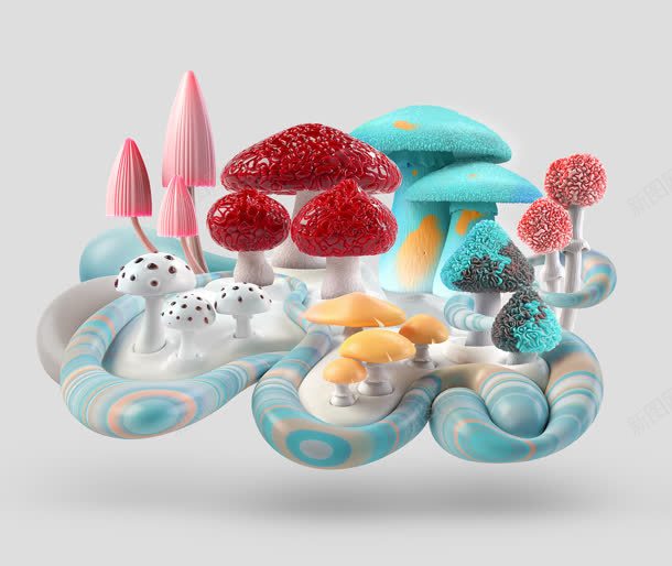 灰色背景卡通各种颜色的蘑菇jpg设计背景_88icon https://88icon.com 卡通 各种 灰色 背景 蘑菇 颜色