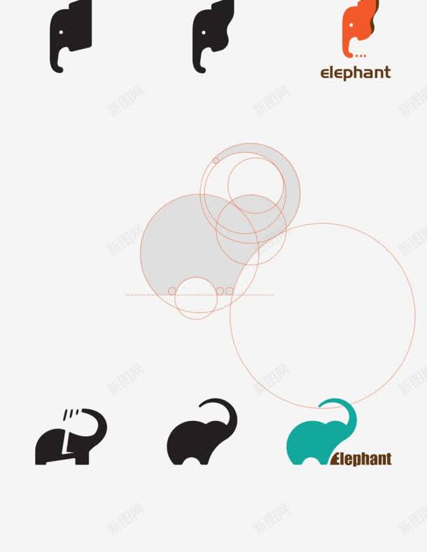 手绘卡通大象标志jpg设计背景_88icon https://88icon.com 卡通 大象 标志