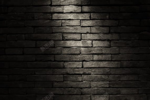 黑色砖墙海报背景背景