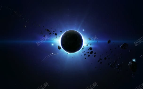 宇宙中的日食海报背景背景