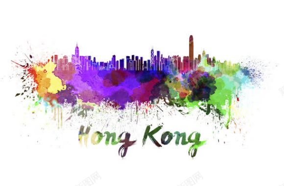 香港城市插画背景