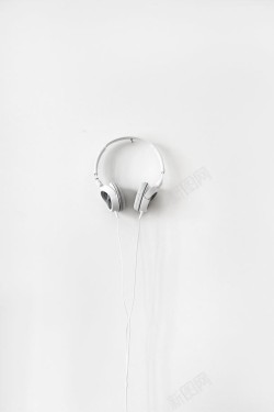 白色挂笼白色耳机现代音乐高清图片