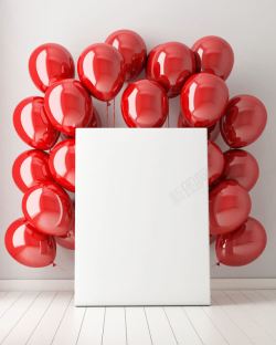 大红色气球鲜艳大红色气球广告板高清图片