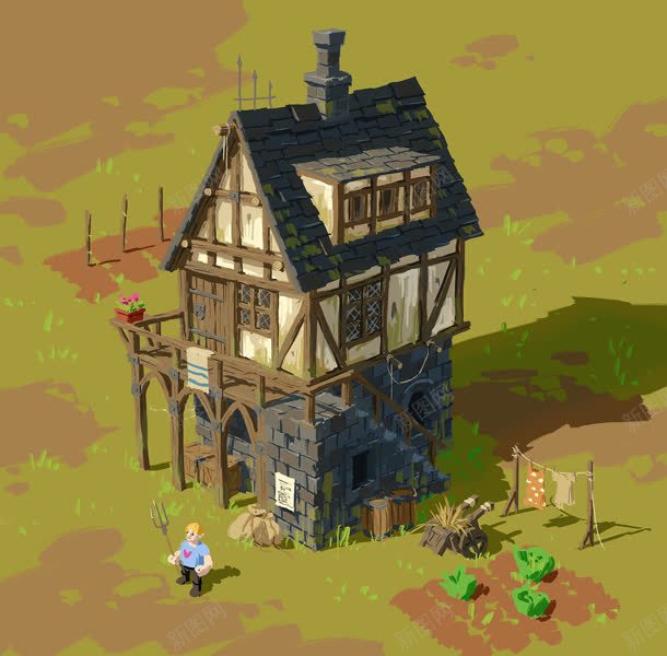 棕色小房子房屋模型jpg设计背景_88icon https://88icon.com 房子 房屋 棕色 模型