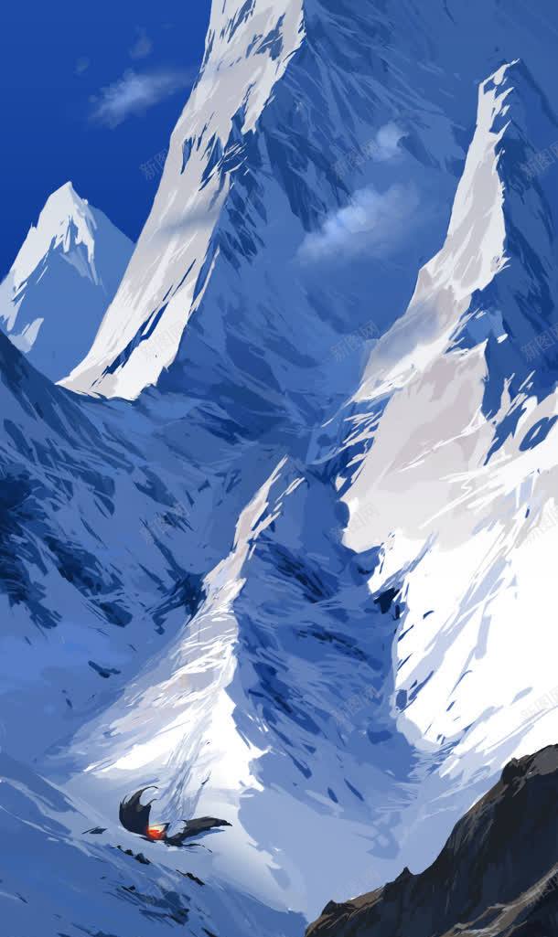 唯美的雪山山崖海报背景jpg设计背景_88icon https://88icon.com 山崖 海报 背景 雪山