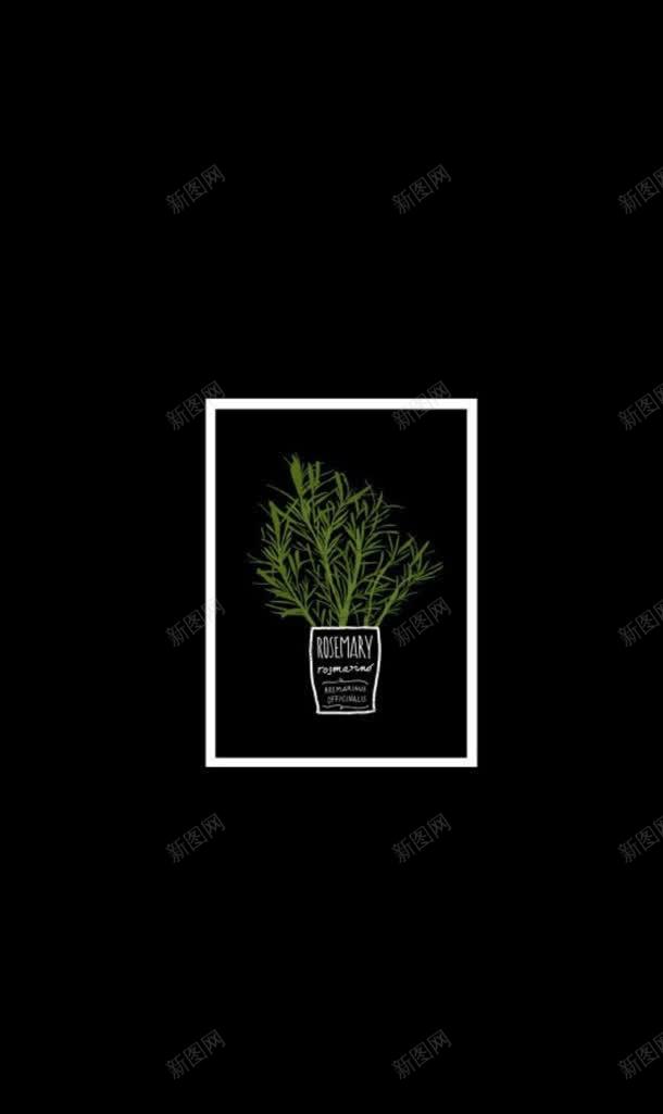 黑底植物画框jpg设计背景_88icon https://88icon.com 植物 画框 设计