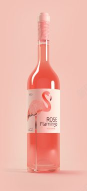 粉色玫瑰火烈鸟葡萄酒背景