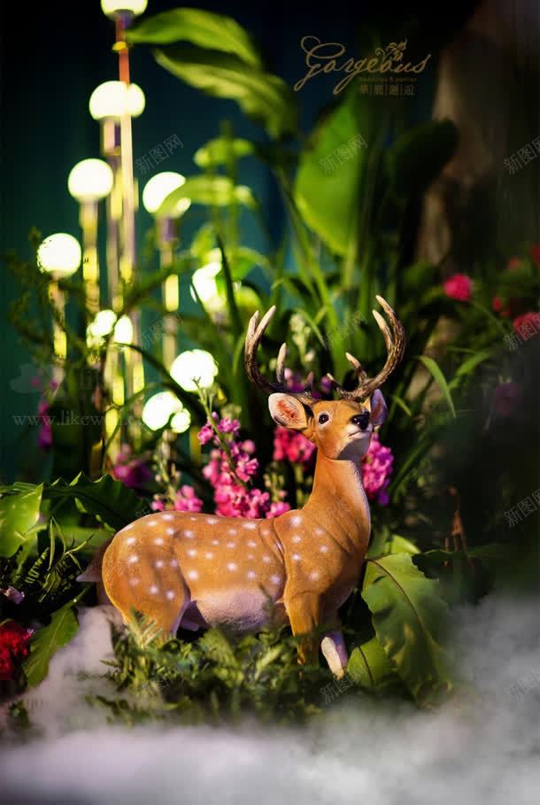 绿色灯光创意动物jpg设计背景_88icon https://88icon.com 创意 动物 灯光 绿色