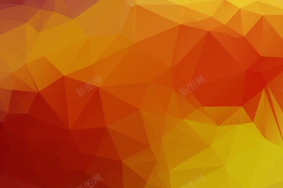 黄红色三角形立体壁纸背景