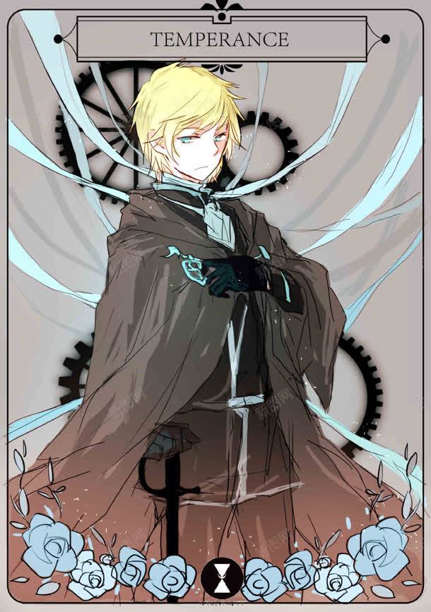 手绘插画金色短发男孩jpg设计背景_88icon https://88icon.com 插画 男孩 短发 金色