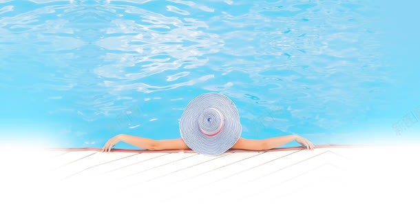 游泳池里的女人海报背景背景