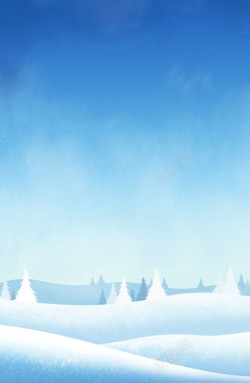 雪地景观冬季卡通景观高清图片