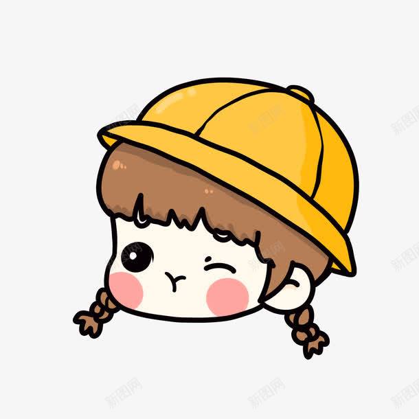 卡通头戴帽子的可爱女孩头像png免抠素材_88icon https://88icon.com 卡通头像 卡通遮挡 可爱女孩 头像 头戴帽子 巧克力女孩 遮挡头发