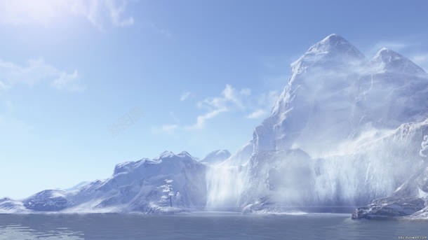 唯美天空环境渲染冰山背景