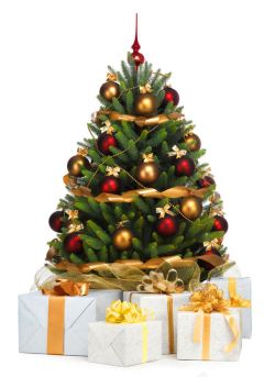 圣诞树底纹圣诞树和礼物高清图片