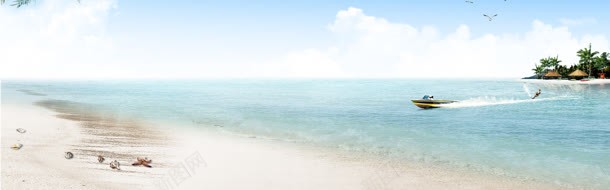 夏季沙滩服装女装banner淘宝促销海报背景