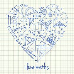 几何横条花边爱心数学背景高清图片