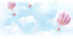 梦幻气球梦幻天空粉色热气球背景图高清图片