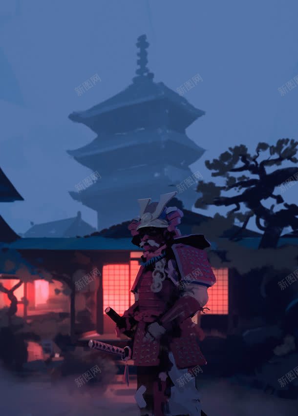 日本宫殿武士大屏jpg设计背景_88icon https://88icon.com 宫殿 日本 武士