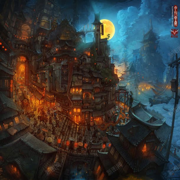 天空月光红色灯笼游戏截图jpg设计背景_88icon https://88icon.com 天空 月光 游戏 灯笼 红色
