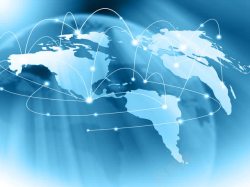 中国地区版块地图全球业务网络创意高清图片