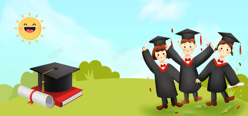 毕业季学士帽海报psd设计背景_88icon https://88icon.com 学士帽 学士服 毕业季 海报