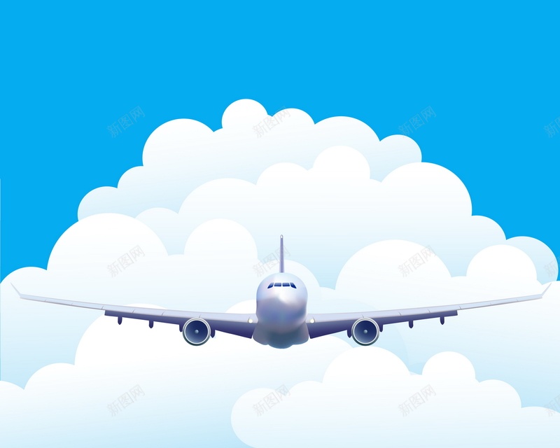 云中飞机矢量图ai设计背景_88icon https://88icon.com 云朵 客机 航空 飞机 飞行 矢量图