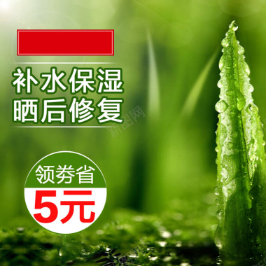 绿色小清新芦荟胶背景背景