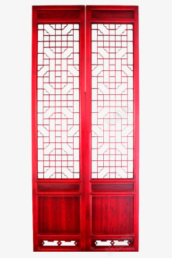 中国风红色古典门框素材