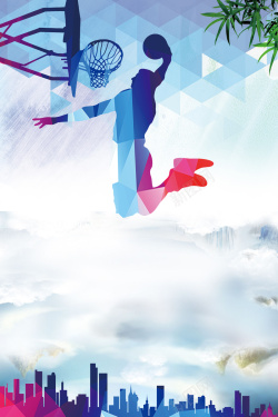 扁平体育项目蓝色时尚体育竞技运动项目海报背景高清图片