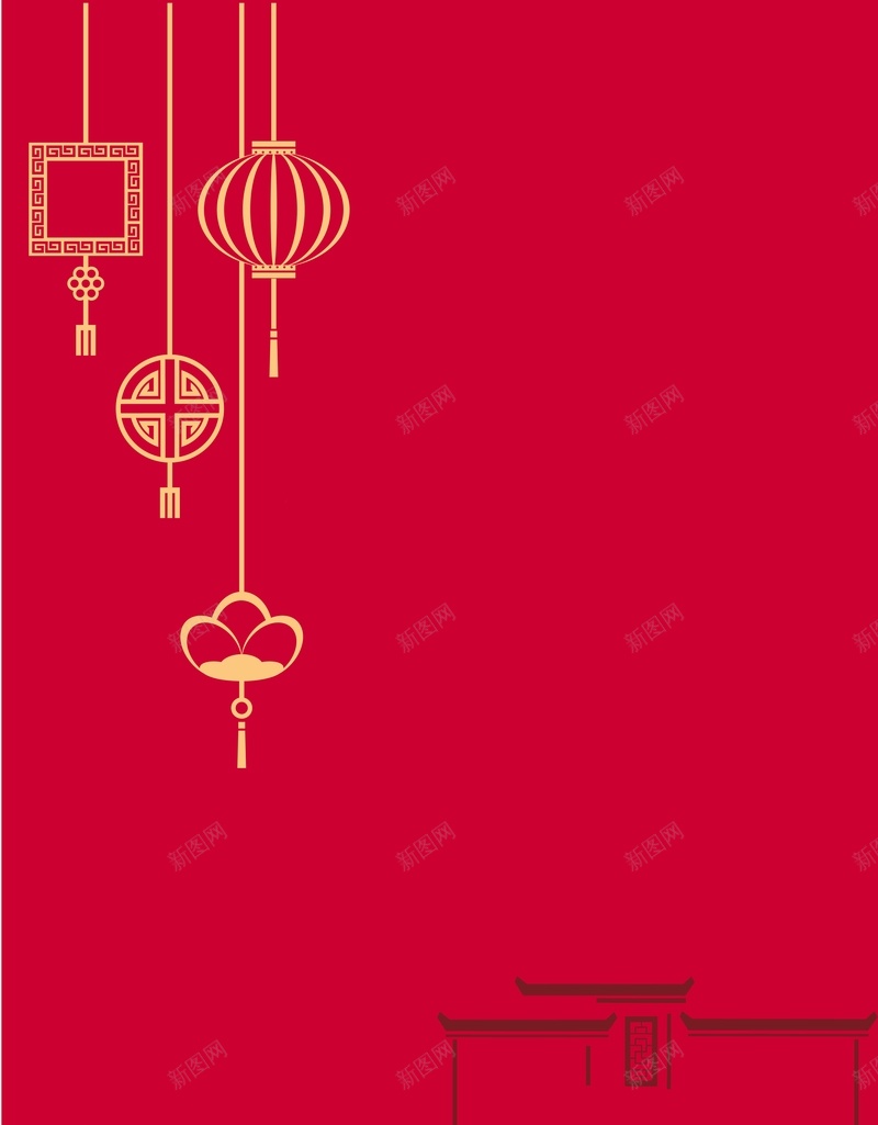 2017鸡年大吉春节海报背景模板矢量图ai设计背景_88icon https://88icon.com 2017 元宵节 徽派建筑 新年 春节 海报 灯笼 简约 除夕夜 鸡年大吉 矢量图