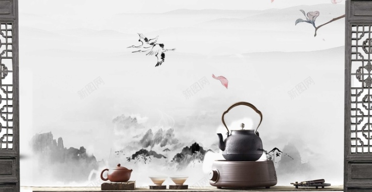 茶道茶具茶文化背景背景