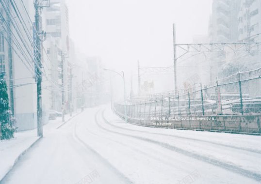 雪后城市街道大屏背景