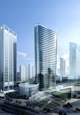 科技商务建筑城市楼房城市背景背景
