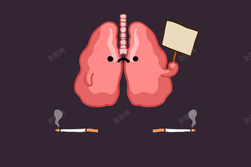 手绘风格肺部禁烟宣传背景图矢量图ai设计背景_88icon https://88icon.com 健康 卡通 宣传 广告 手绘 拟人 无烟日 烟头 矢量图 禁烟 肺部 香烟