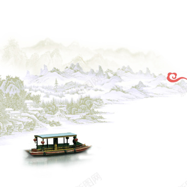 中国风山水主图背景背景