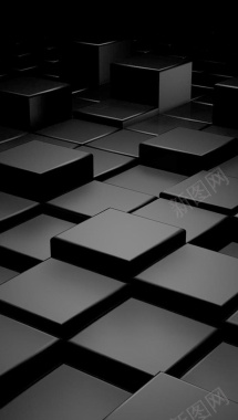 黑色方块科技平面广告背景