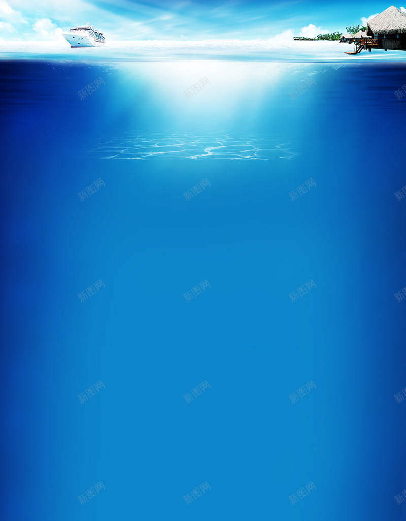 蓝色清新海洋海底世界背景jpg设计背景_88icon https://88icon.com 小清新 文艺 海底 海洋 简约 蓝色
