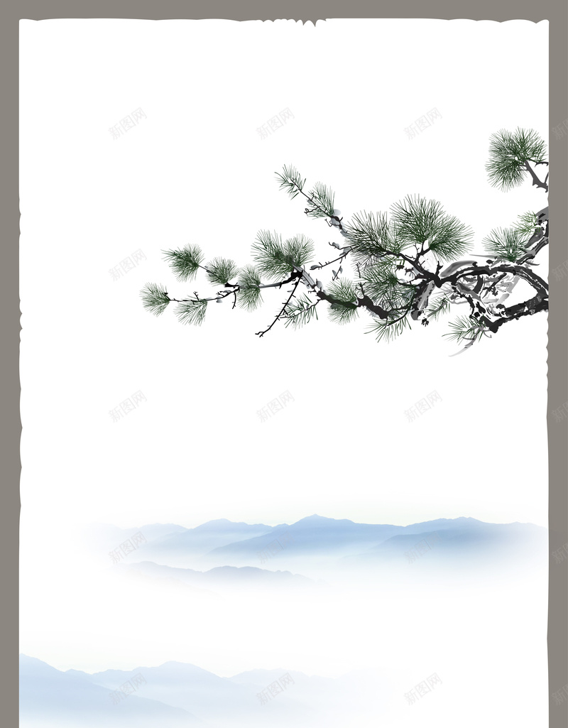 中国风水墨山水风景背景矢量图ai设计背景_88icon https://88icon.com 中国风 山水 松树 水墨 海报背景 素材 背景海报 背景素材 风景 矢量图