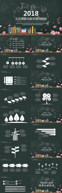 策划方案模板文艺黑板风教学通用PPT模板